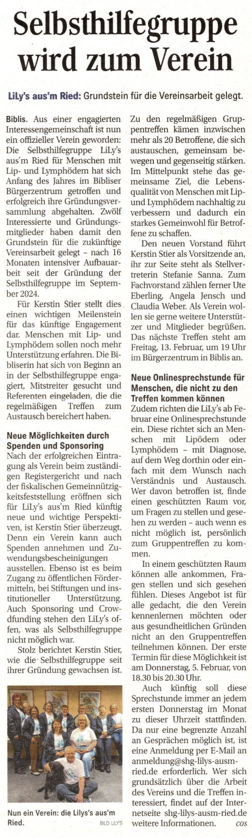 Selbsthilfegruppe wird zum Verein